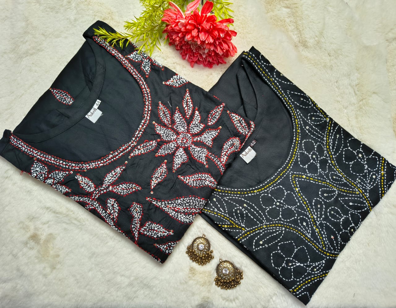 Premium Bombay Rayon Kurti with Beautiful Nokshi Katha Work