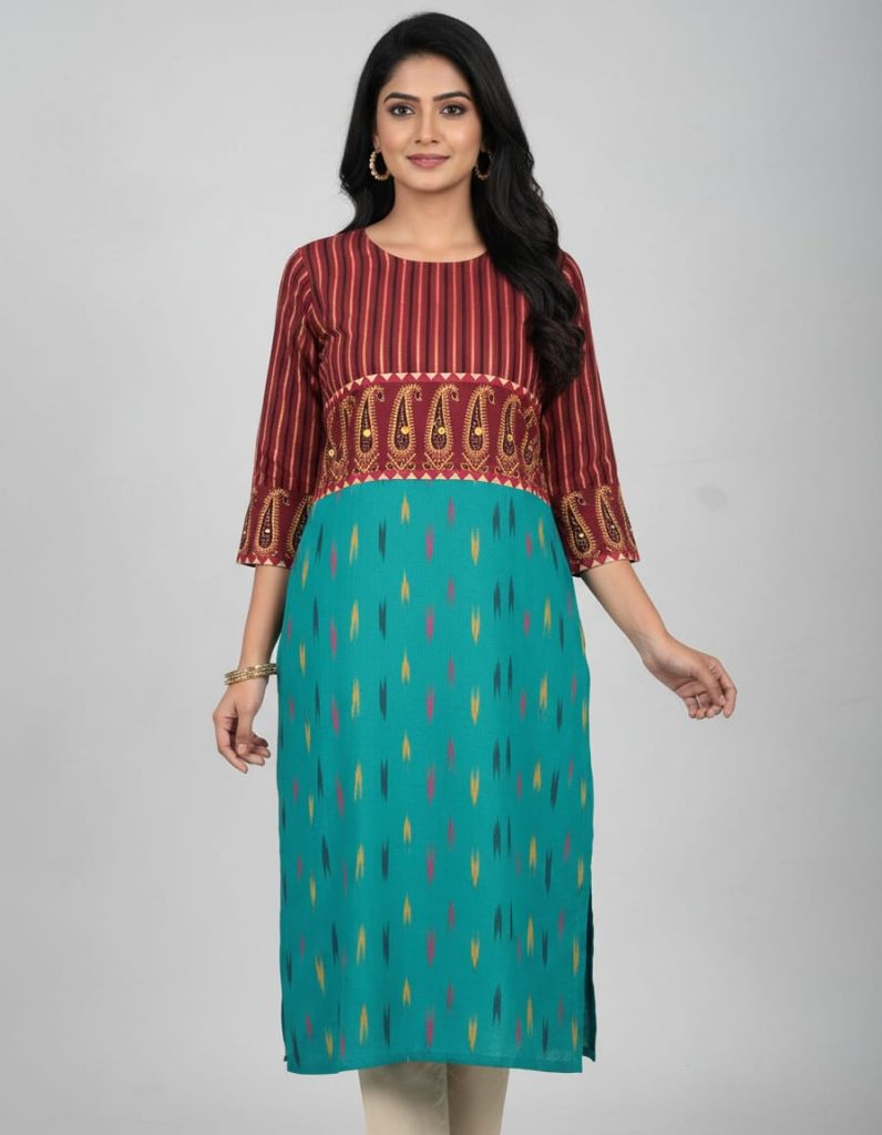 Very Exclusive & Rare Collection Of Ikkat & Ajrakh….Pure Ajrakh – Ikkat Kurti..