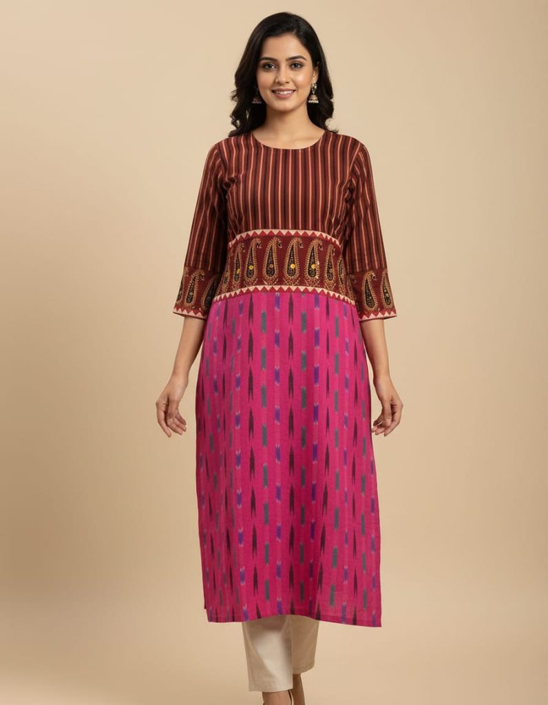 Very Exclusive & Rare Collection Of Ikkat & Ajrakh….Pure Ajrakh – Ikkat Kurti..