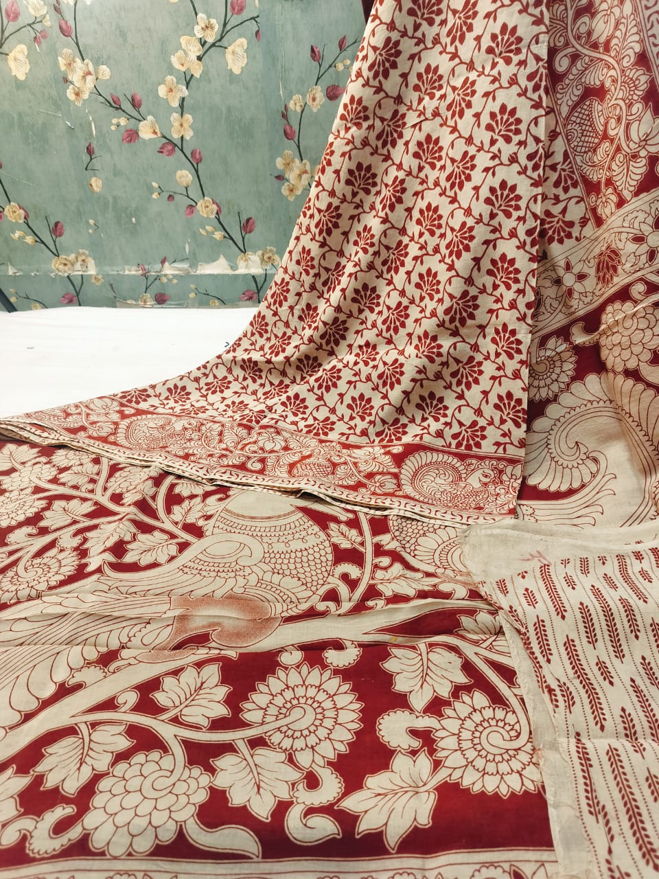 Beautiful Pure Andhra Kalamkari Silk With Attached BP