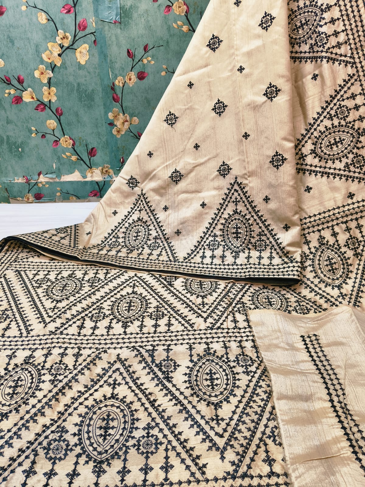 Exclusive Premium Tussar Embroidery With Attached   BP