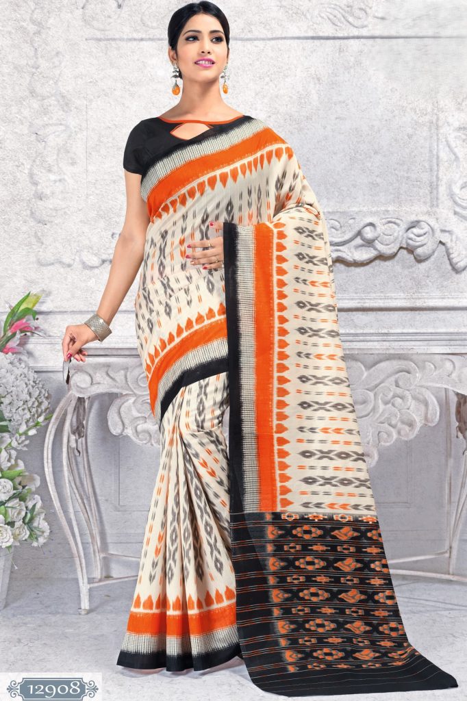 Exclusive Semi Gicha Silk Print Saree With Attached BP