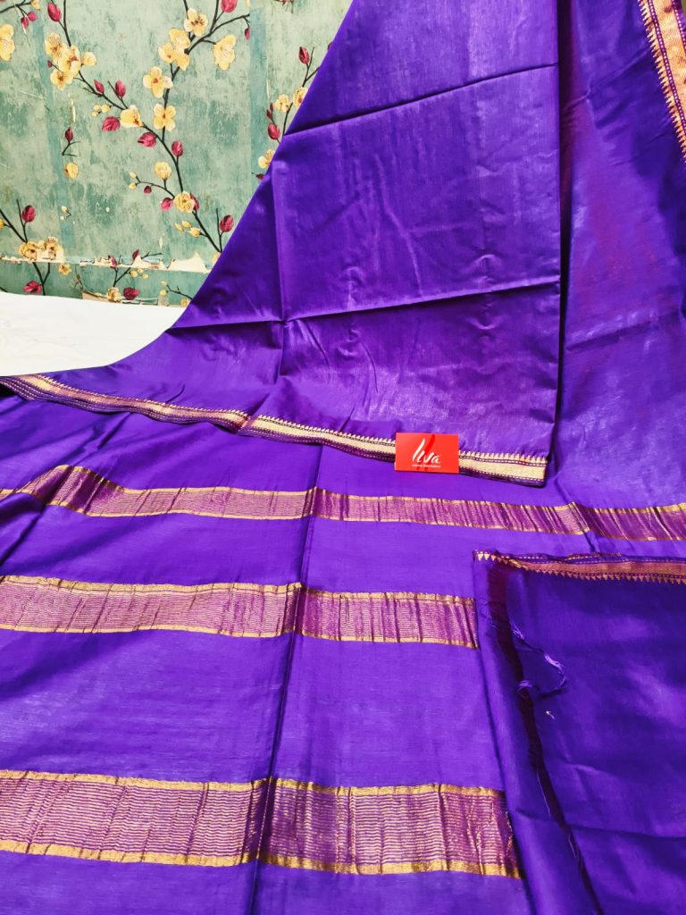 Beautiful Bhagalpuri gicha silk zari border with attached BP