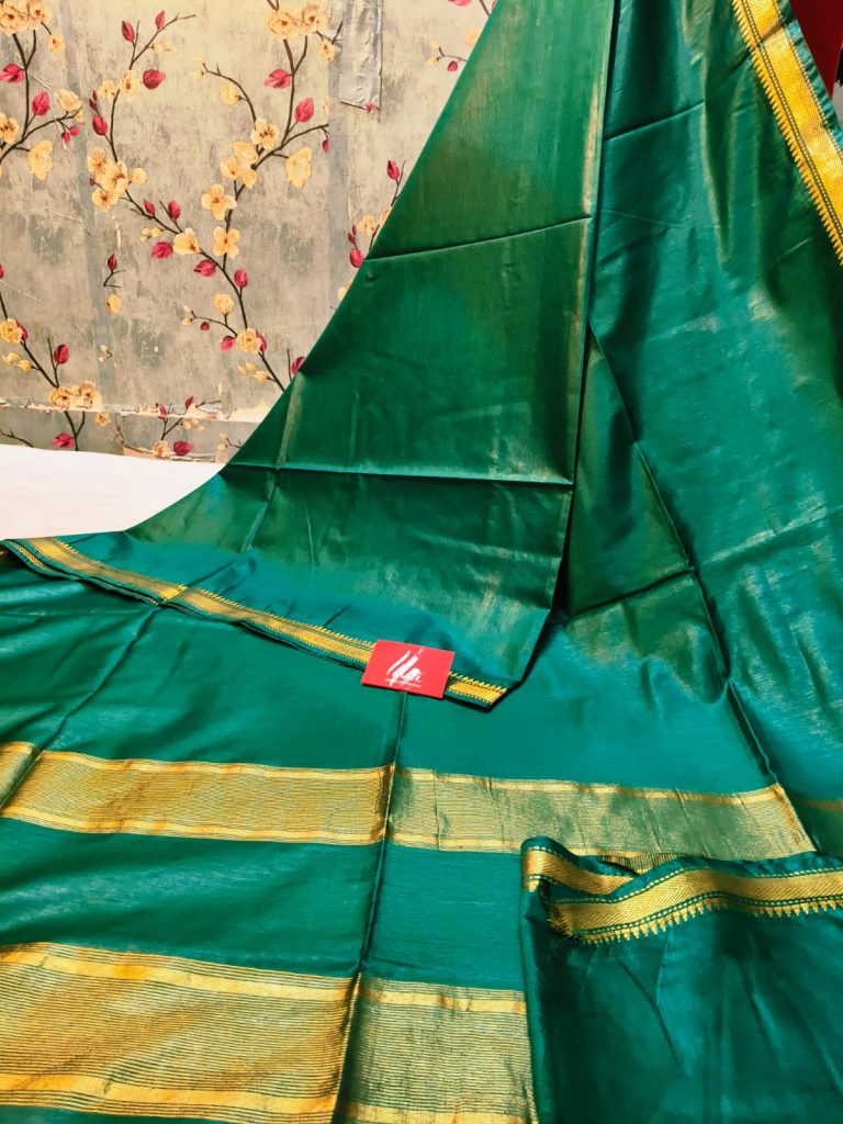 Beautiful Bhagalpuri gicha silk zari border with attached BP
