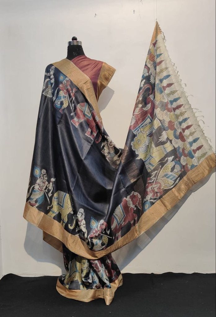 Exclusive Kosa Silk elegant Print with attached BP