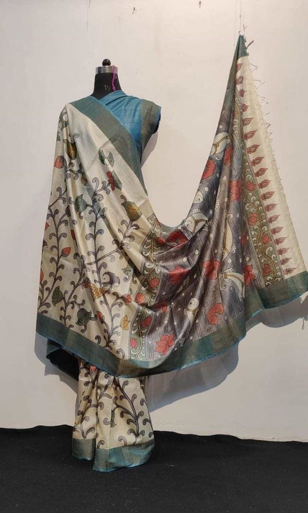 Exclusive Kosa Silk elegant Print with attached BP