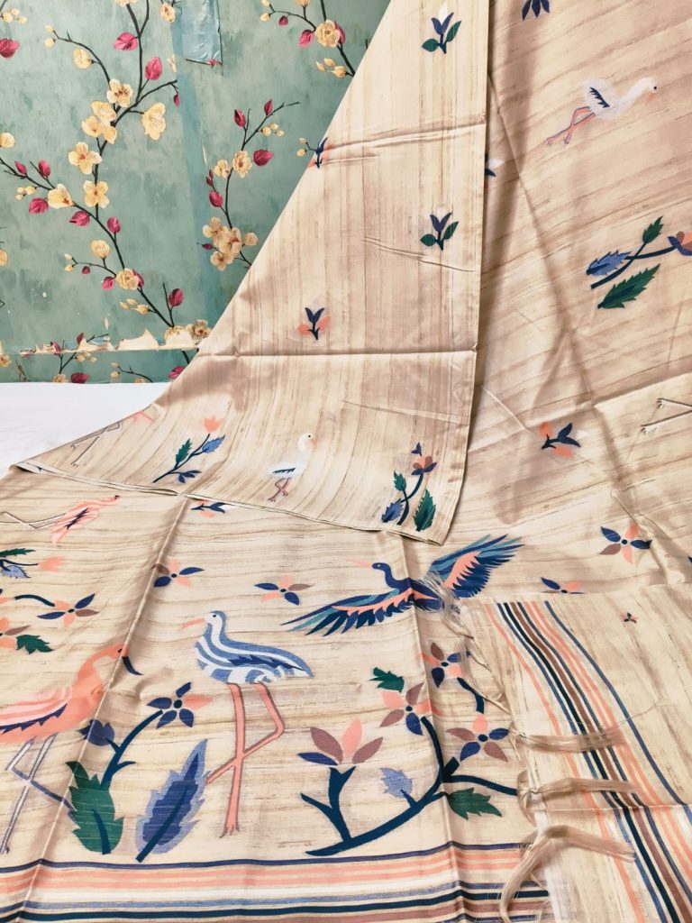 Beautiful designer Party wear Gicha silk weaving