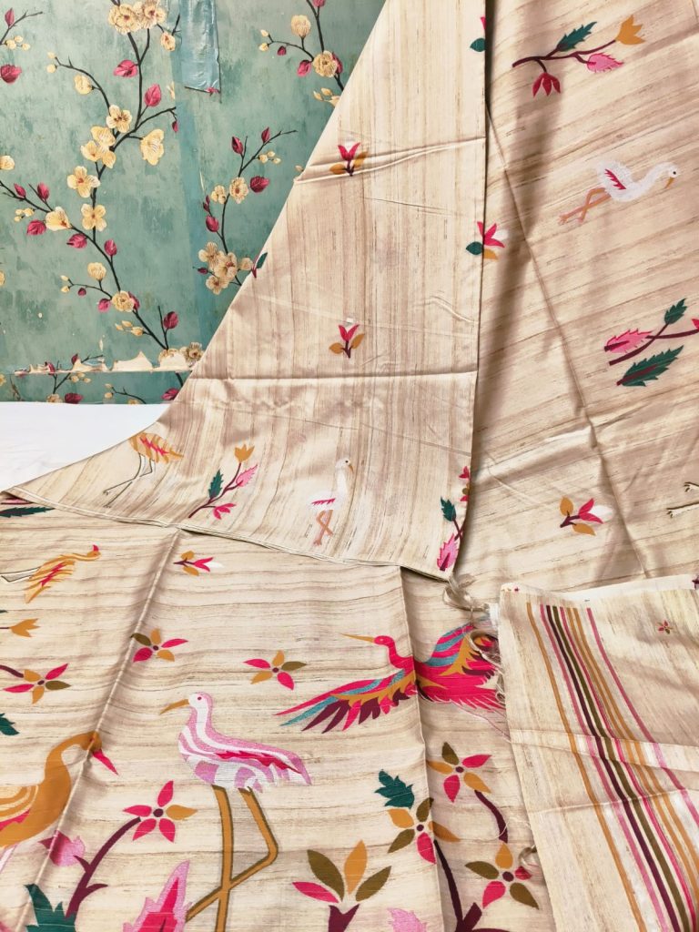 Beautiful designer Party wear Gicha silk weaving