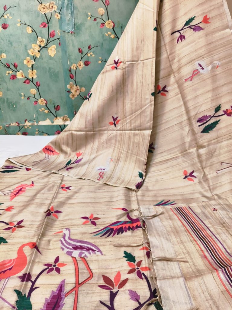 Beautiful designer Party wear Gicha silk weaving