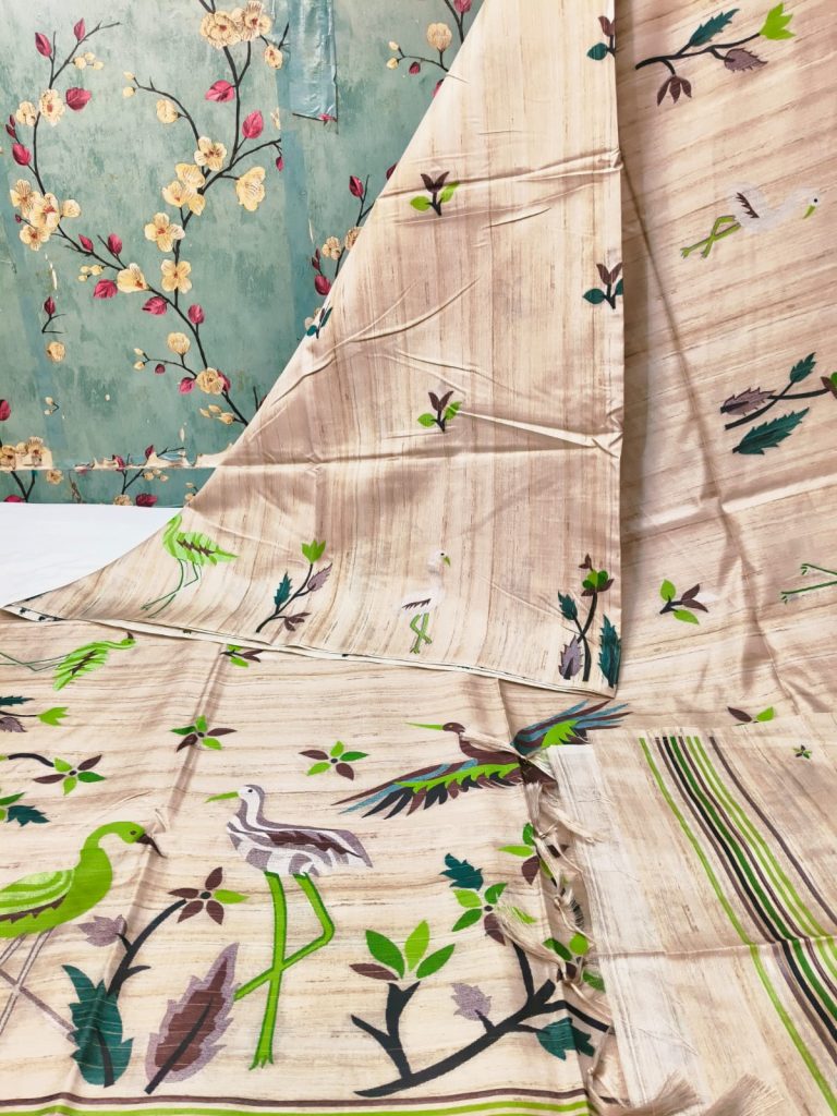 Beautiful designer Party wear Gicha silk weaving