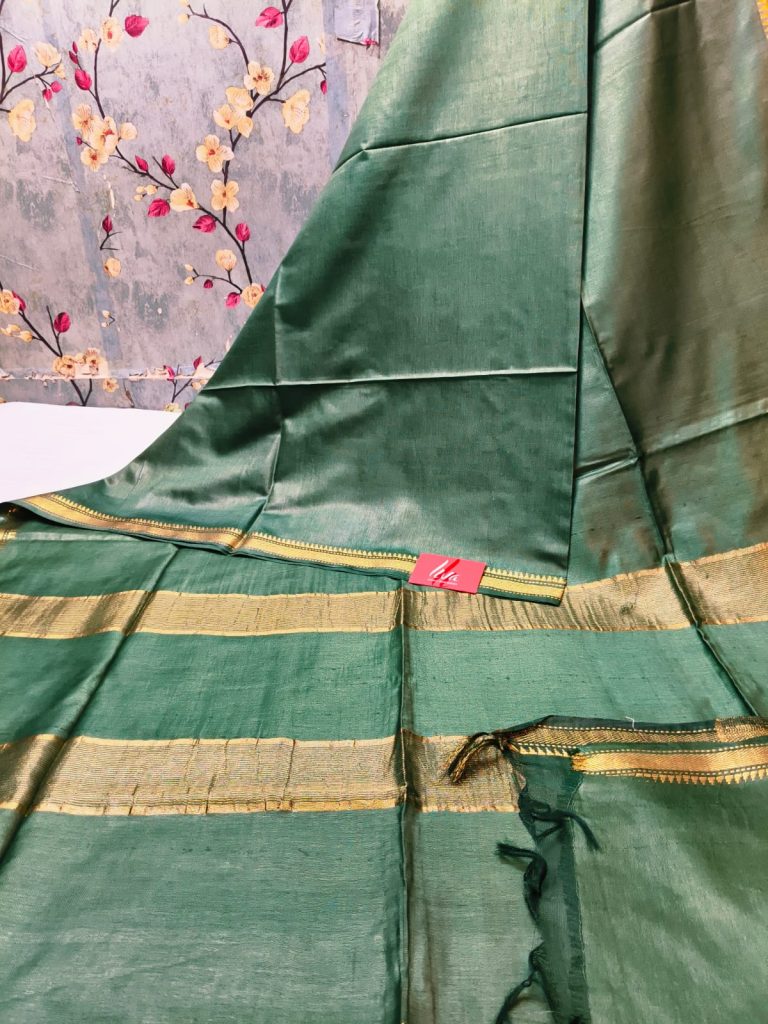 Beautiful Mangalagiri silk gicha with attached  BP