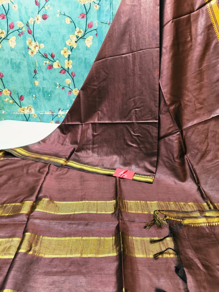 Beautiful Mangalagiri silk gicha with attached  BP