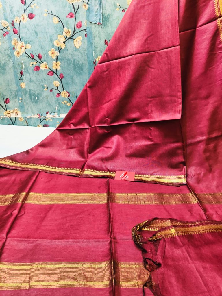 Beautiful Mangalagiri silk gicha with attached  BP