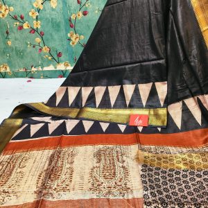 Beautiful Butter smooth maheshwari silk bagru hand block  with attached BP