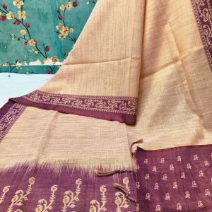 Beautiful  linen sarees with elegance pallu attached BP