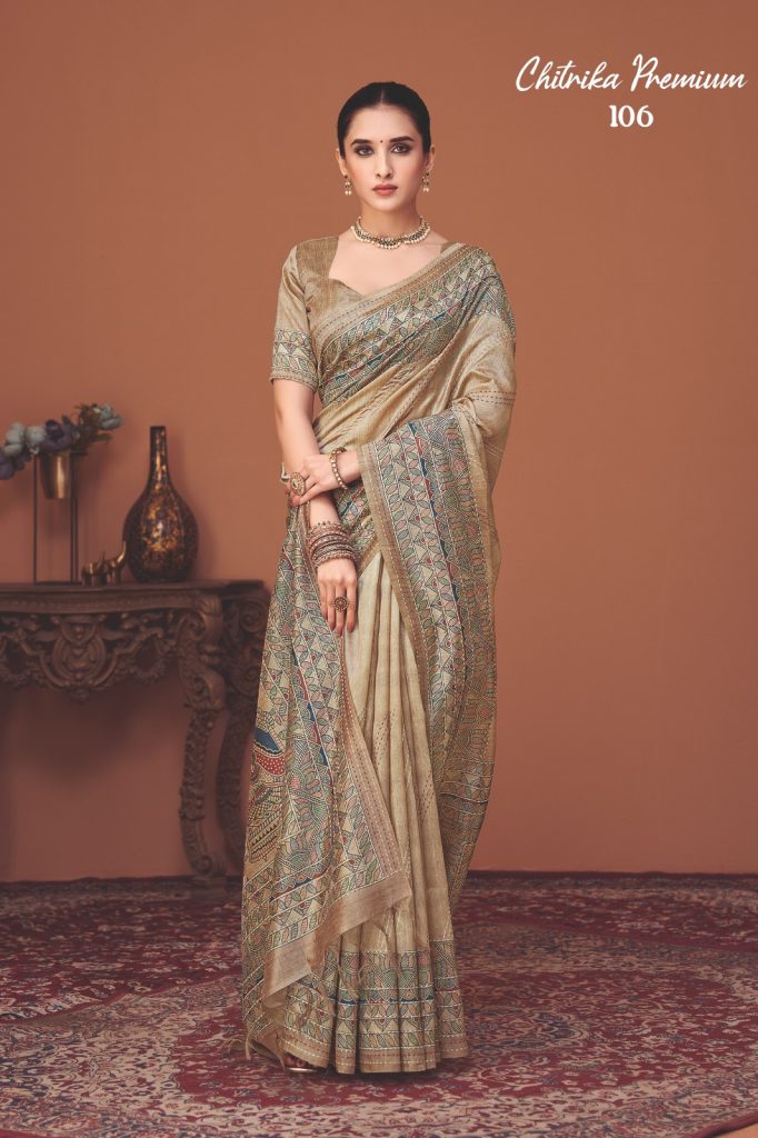 Exclusive Premium tushar Madhubani Print katha weaving attached BP