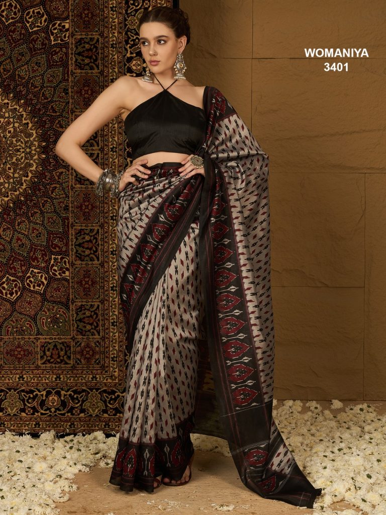 Exclusive Gicha silk Digital print With attached BP