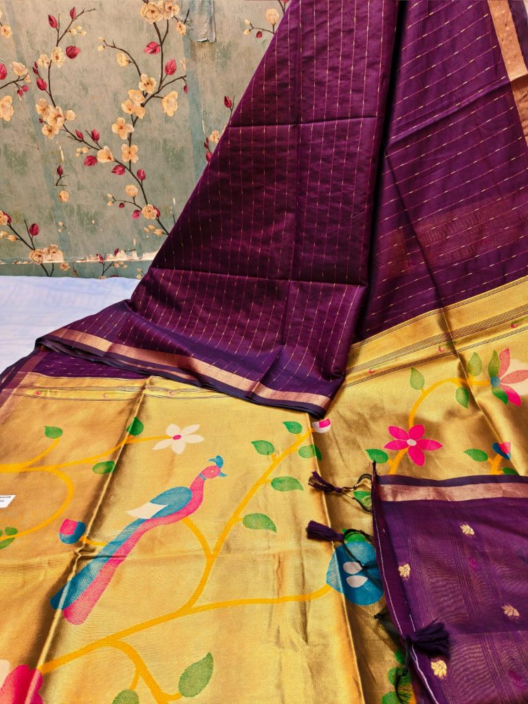 Exclusive Muslin silk and tissue pallu pathani weaving with attached BP
